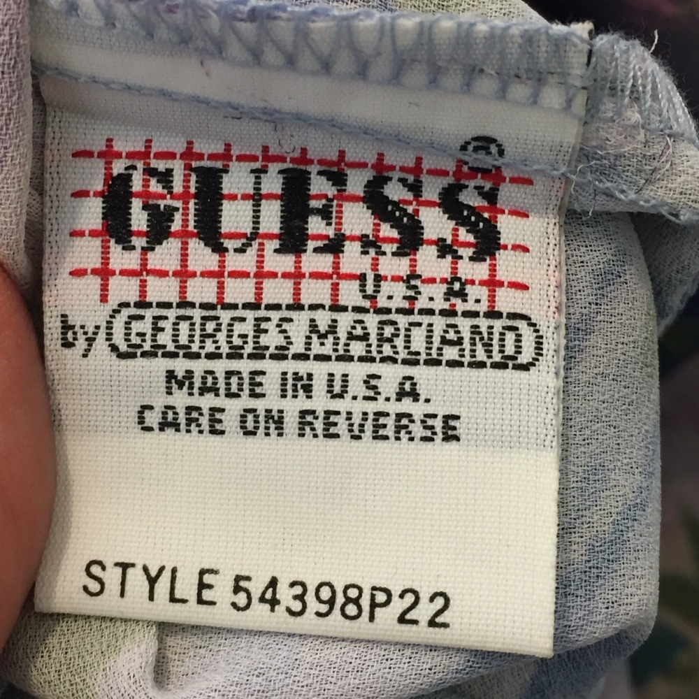Vintage 1990 Guess LS Boyfriend Print Shirt size‎ L - Picture 4 of 5